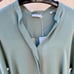Women’s VINCE silk band collar V-neck long sleeve lightweight blouse