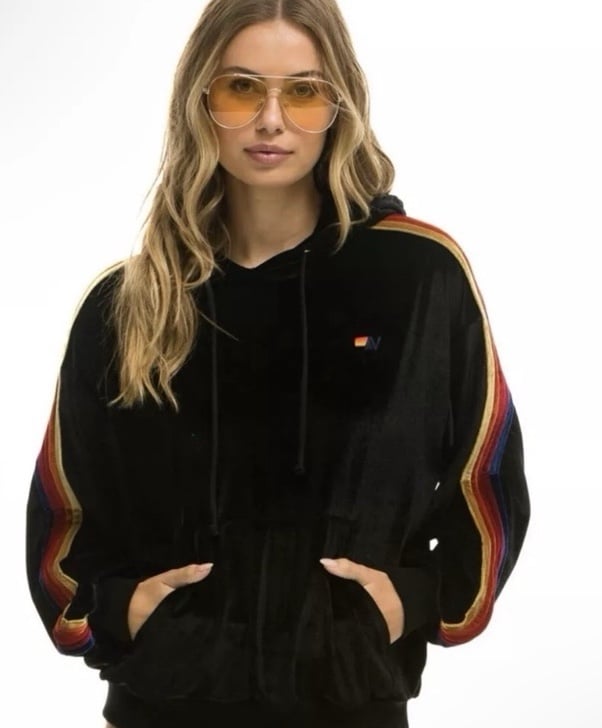 Aviator Nation Class Velvet Relaxed Pullover Hoodie