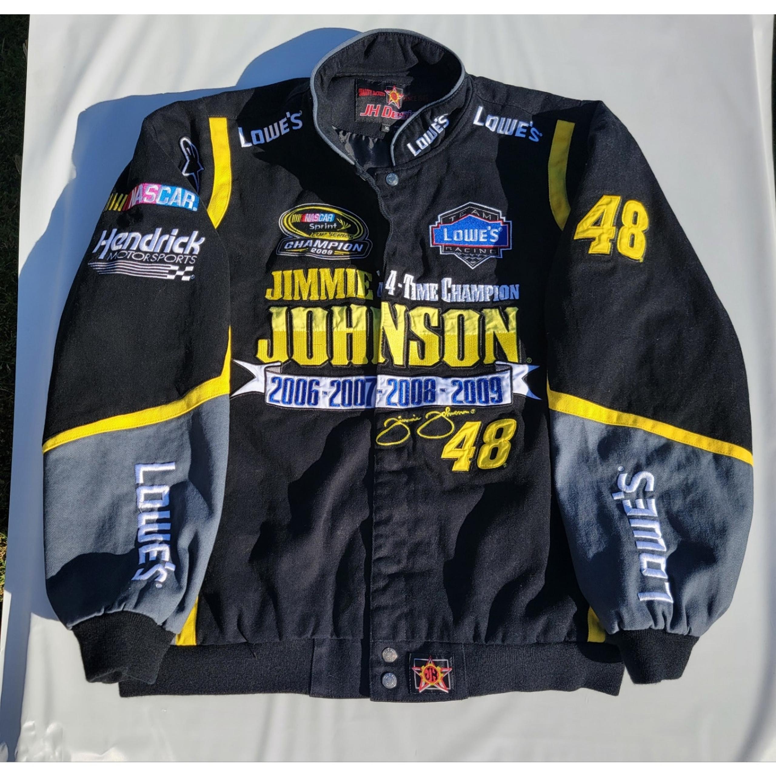 Jimmie Johnson 48 Vintage Racing Grey Chase JH Design NASCAR Jacket Lowes Siz XL