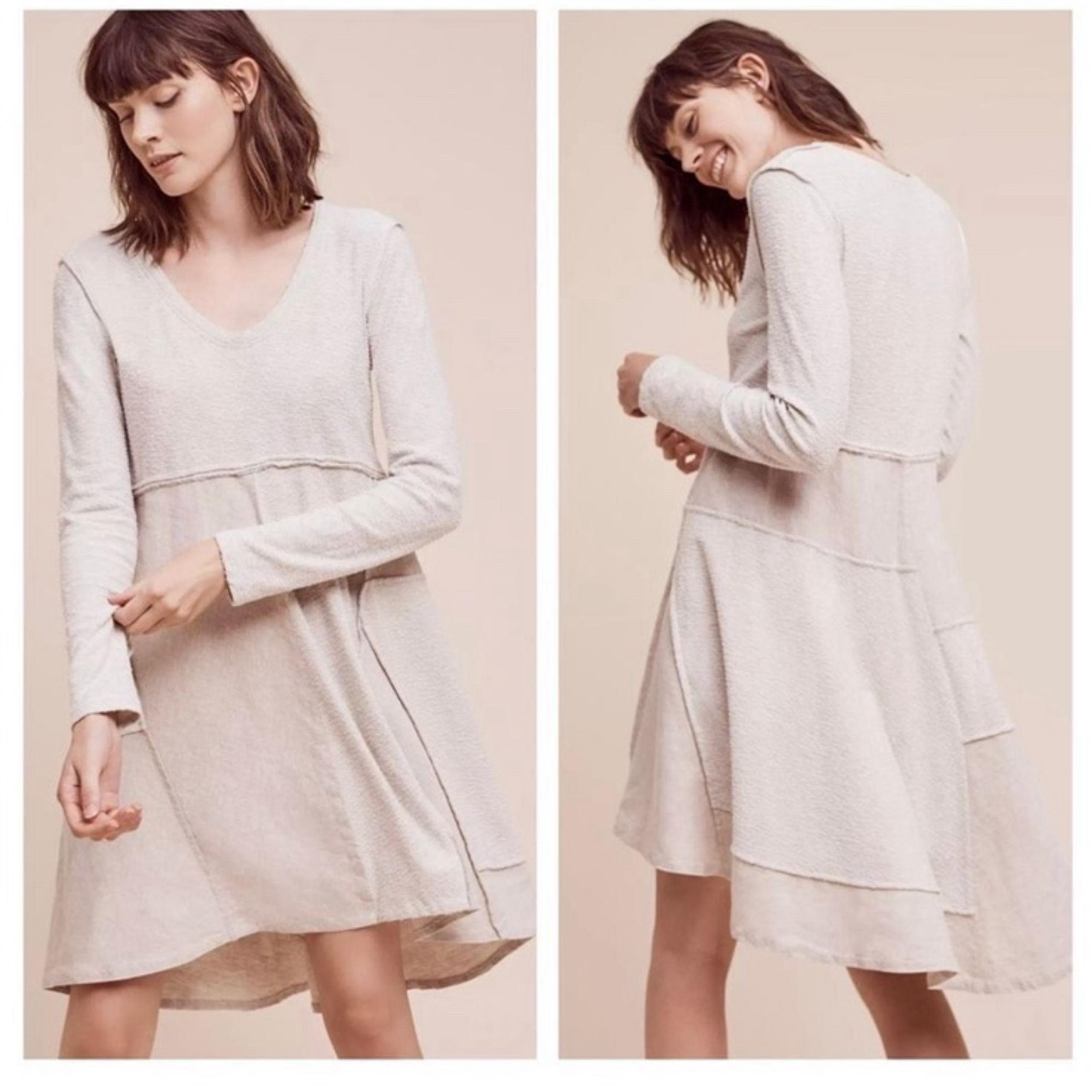 Anthropologie Maeve Northwood Linen Bohemian Patchwork Swing Dress Size Medium
