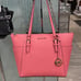 MICHAEL KORS Charlotte Large Leather Top-Zip Tote Tea Rose NWT