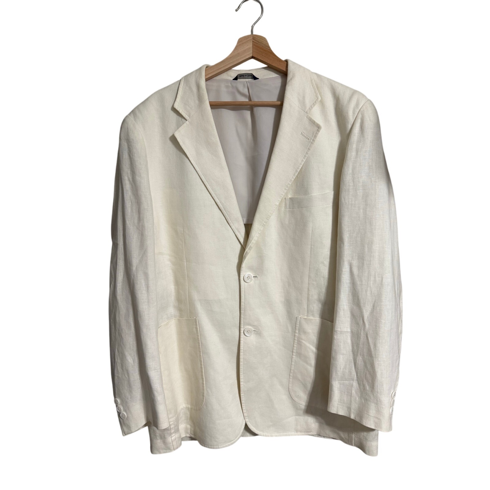 Alan Flusser Cream Linen Blazer Medium