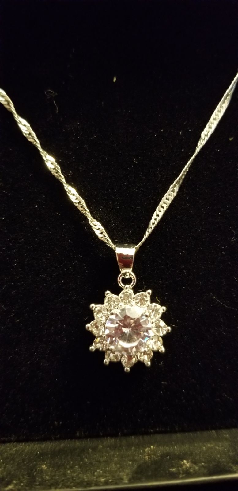 3 Carat C.Z .925 Sterling Silver Necklac