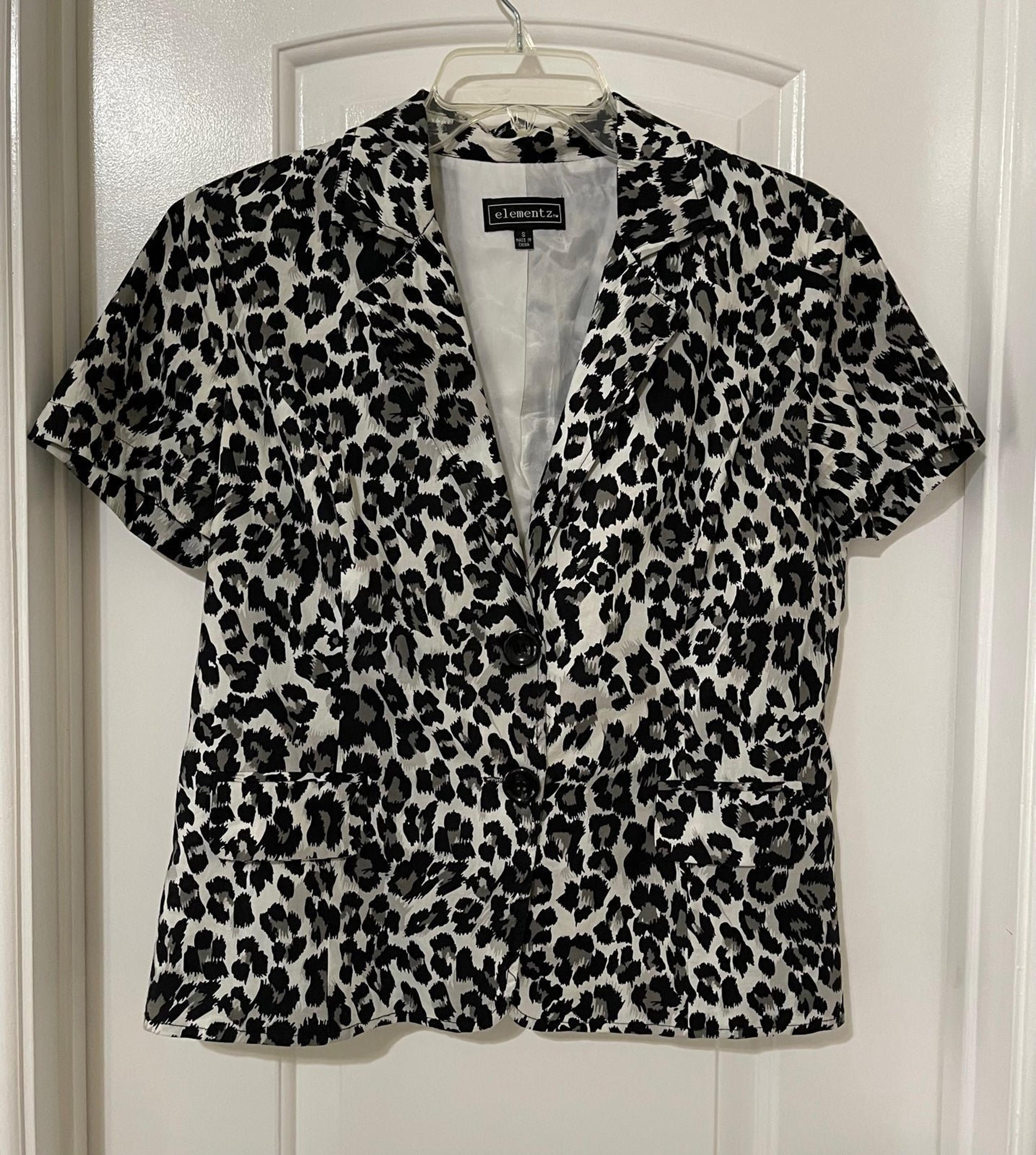Elementz Animal Print Blazer Size S