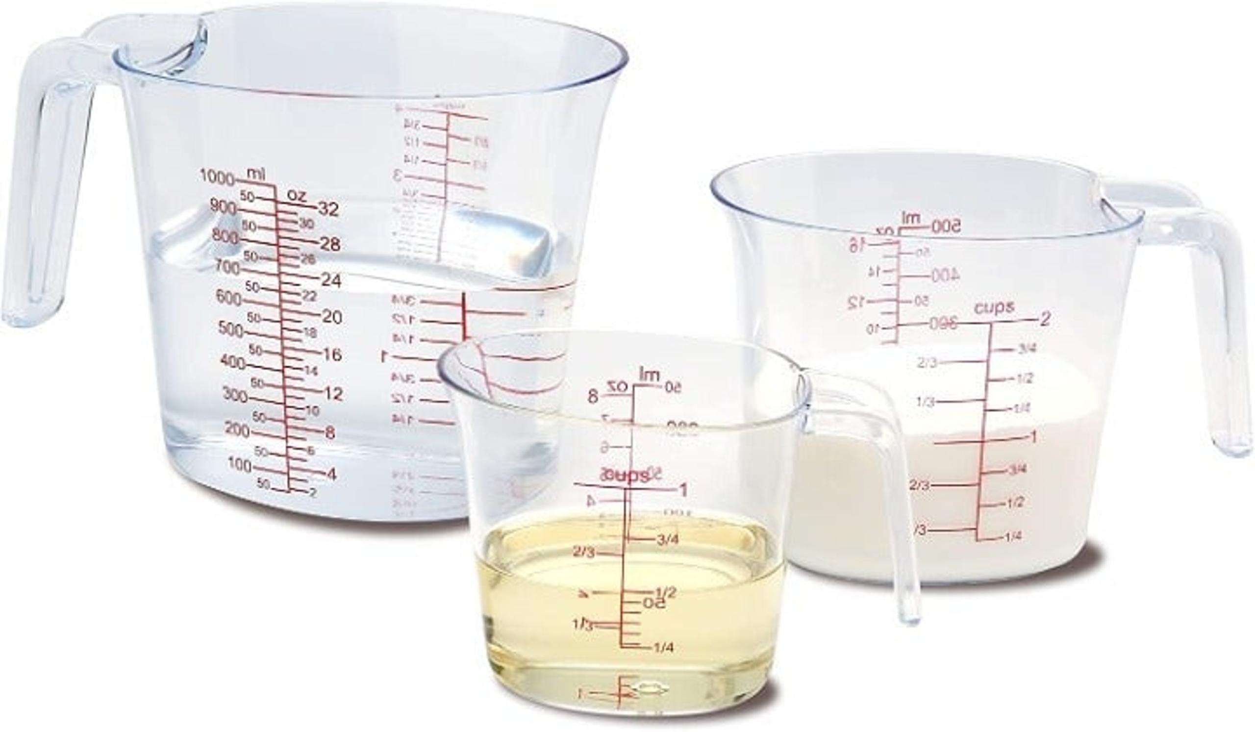 3-Piece Measuring Cups Set, Plastic Measuring Cup of BPA-free