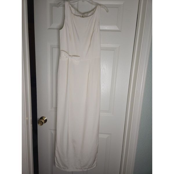 Prehnite 8 100% SILK Cream Lined Sleeveless Women’s ’s Maxi Dress