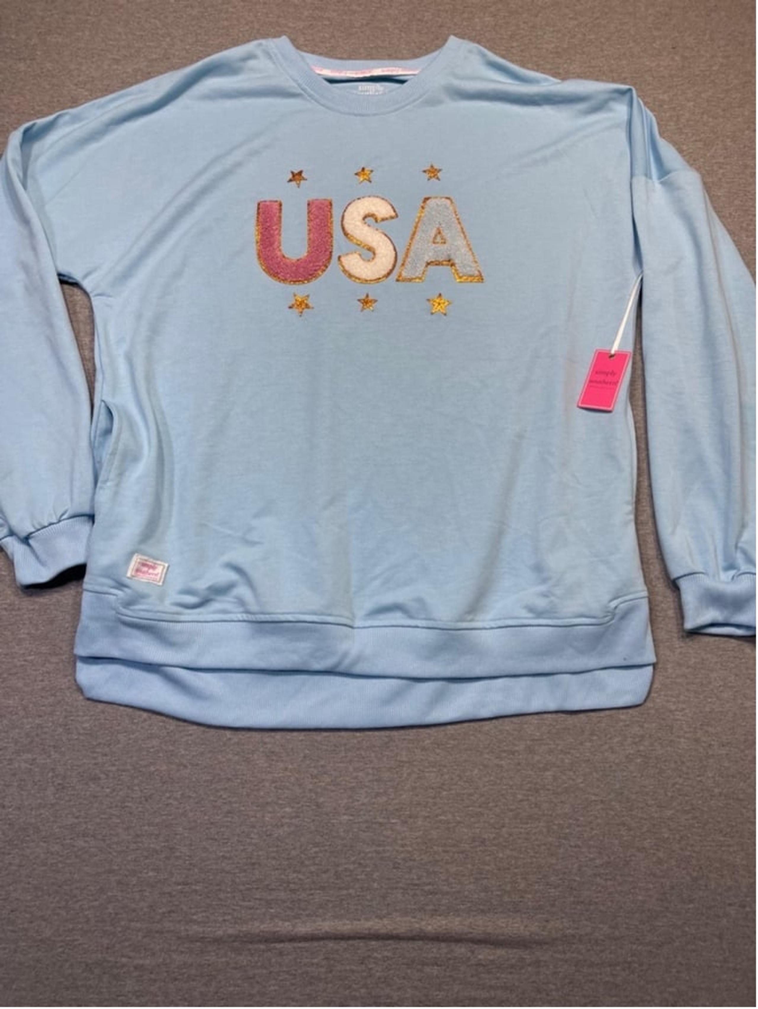 Women's Simply Southern Sweatshirt 2XL Blue Gold