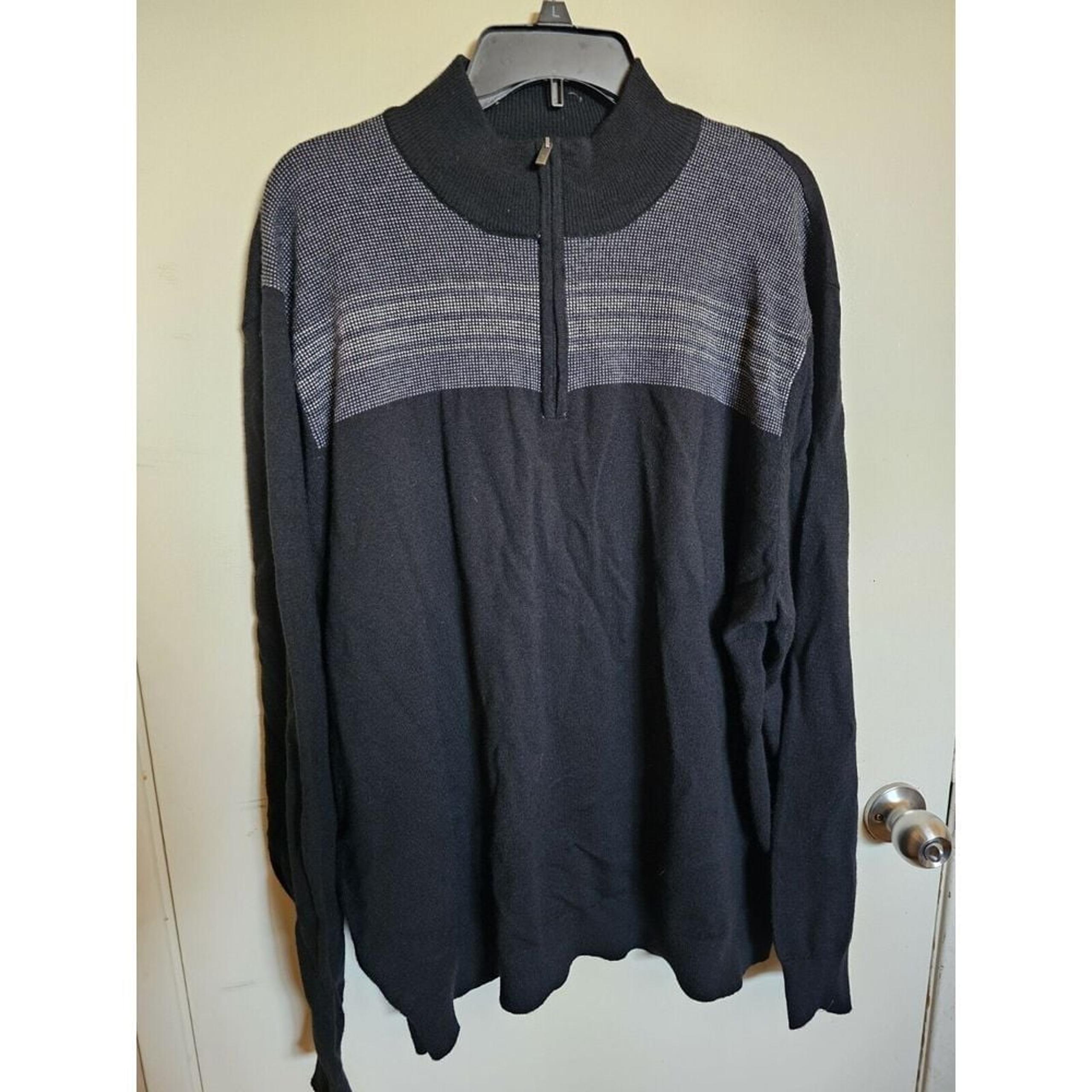 Nicklaus Men's Sweater XXL Black Wool Blend Golf
