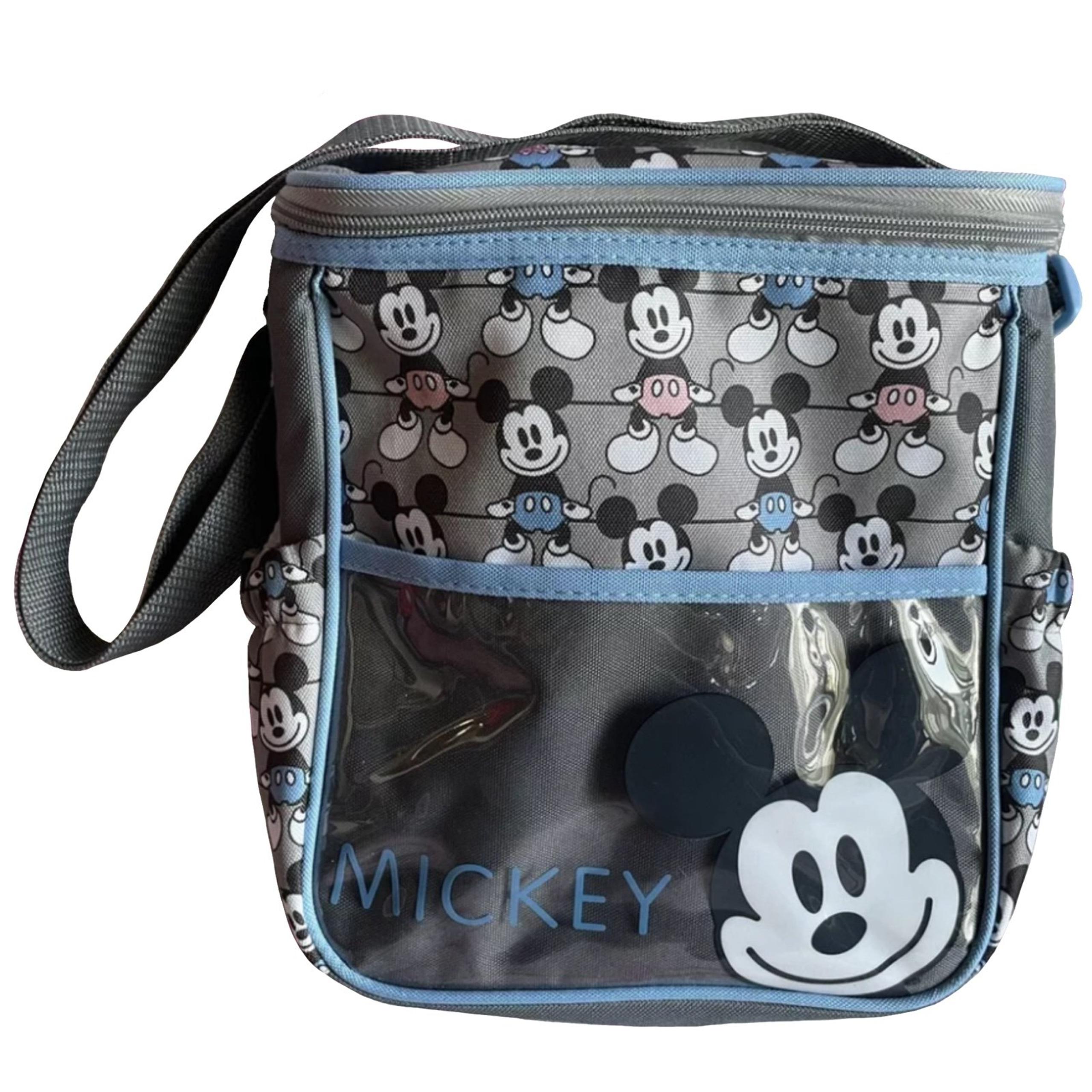 Disney Baby Shoulder Bag Diaper Mickey Mouse Heads Insulated Pocket 10x9x3.5”