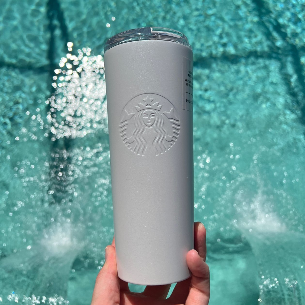 Starbucks 2021 Winter Holiday Sparkly White Stainless Steel Tumbler