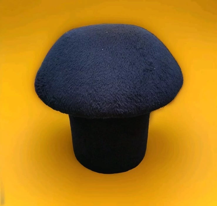 Antique blue mushroom seat stool