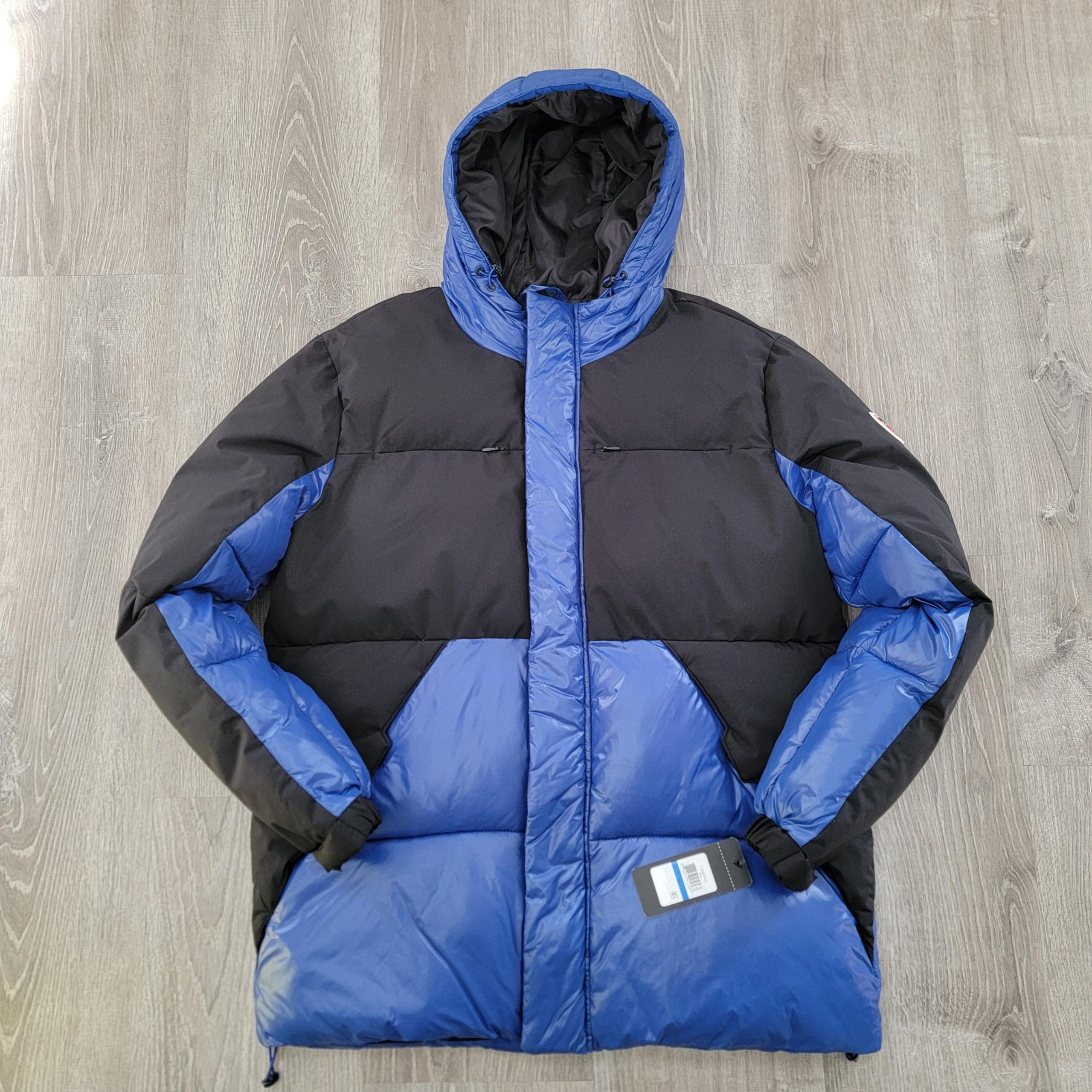 BRAND NEW Guess Colorblock Black/ Blue Puffer Coat Men's Size XL