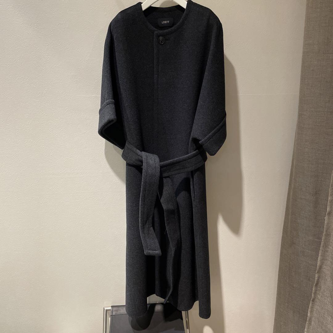 LOEFF Dark Gray Long Coat with Belt