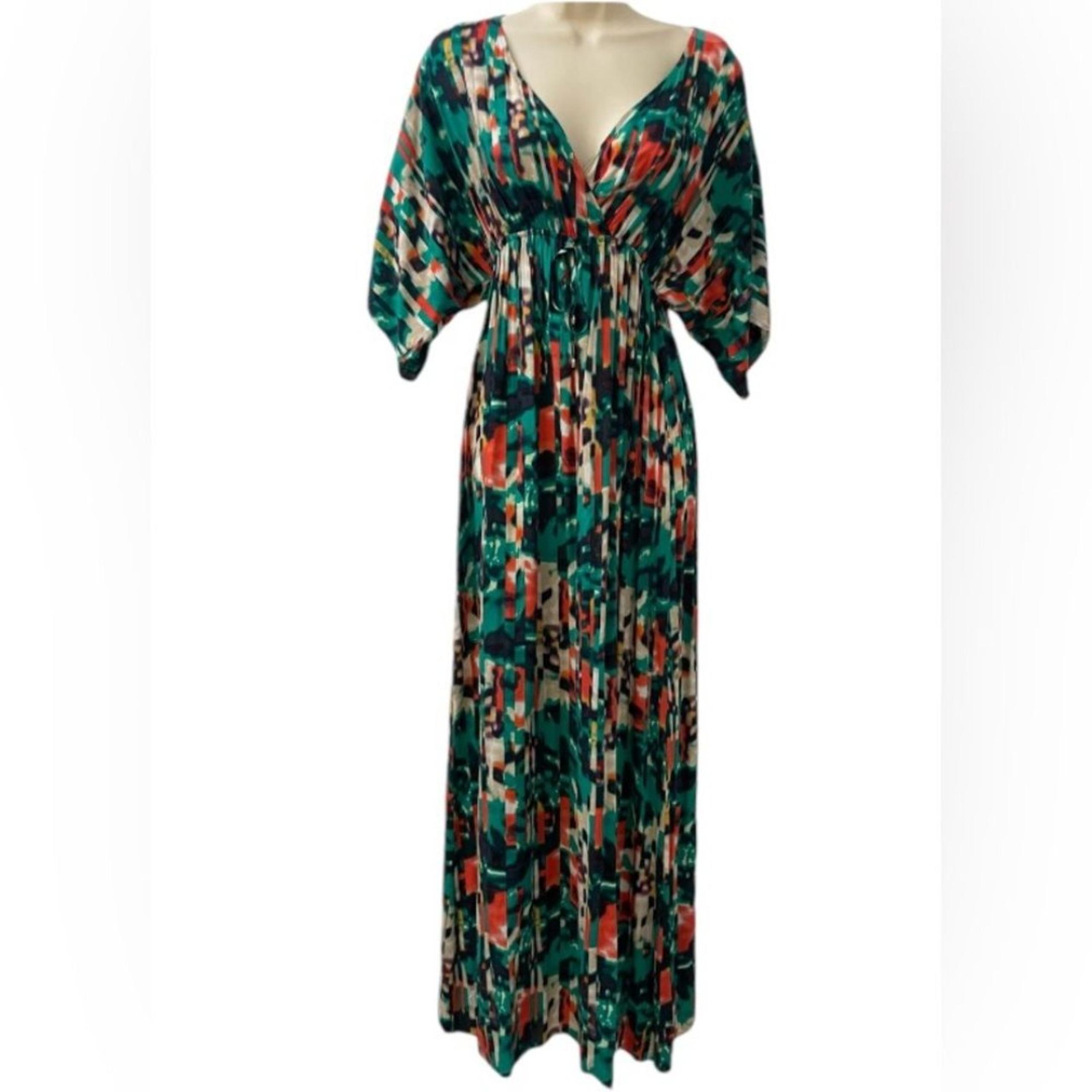 Calvin Klein Women’s Colorful Deep V-Neck Maxi Dress - Size XS