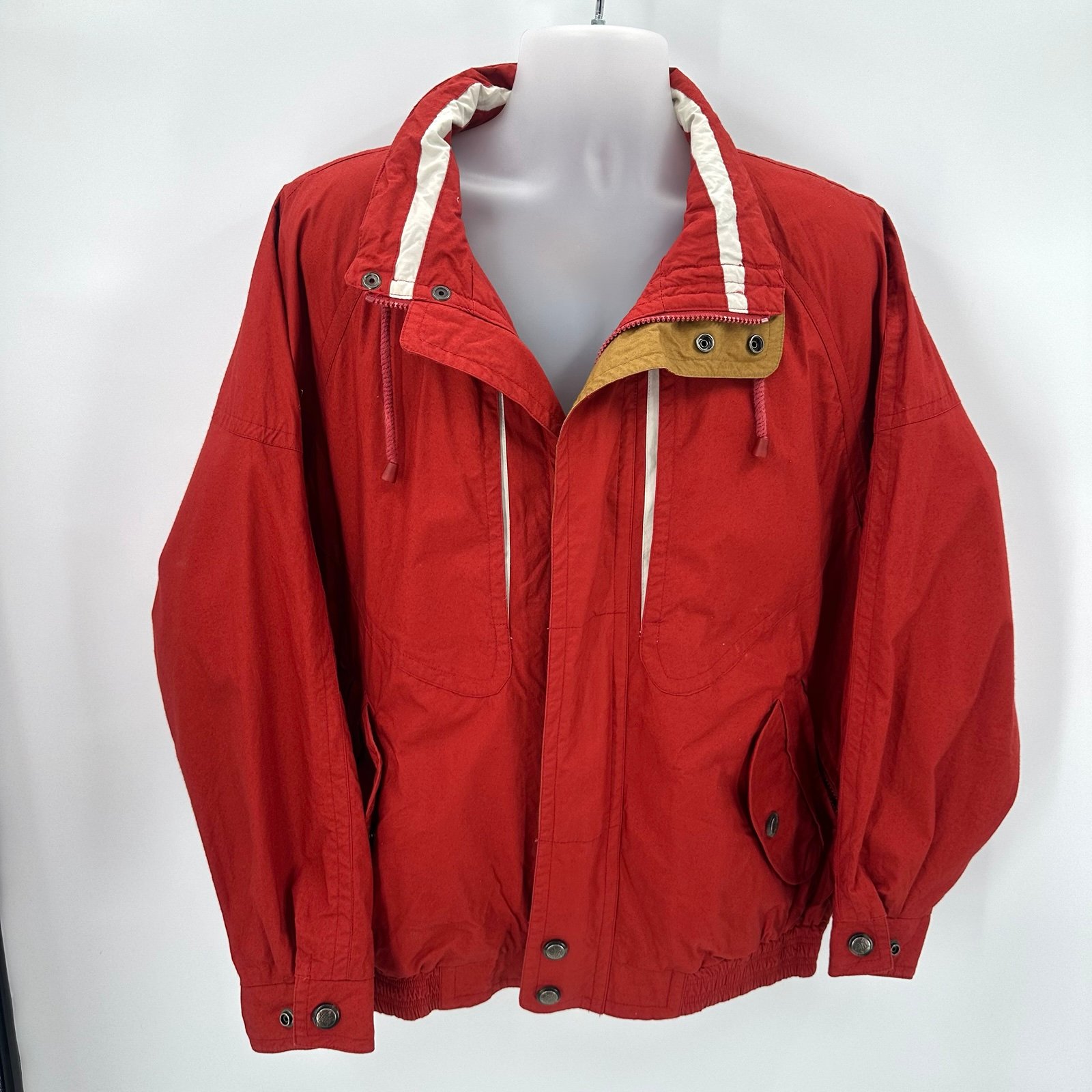 London Fog Expedition Gear Jacket Mens L Reg Red Coat Full Zip Outdoors READ