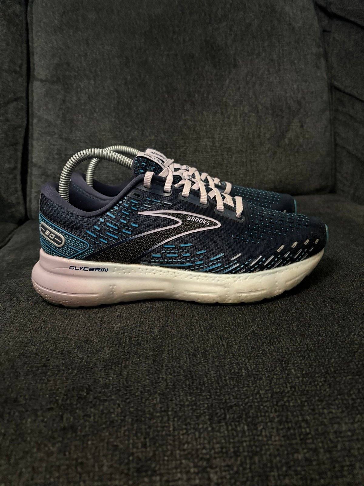 Brooks Womens Glycerin 20 1203691D499 Blue Running Shoes Sneakers Size 9 D