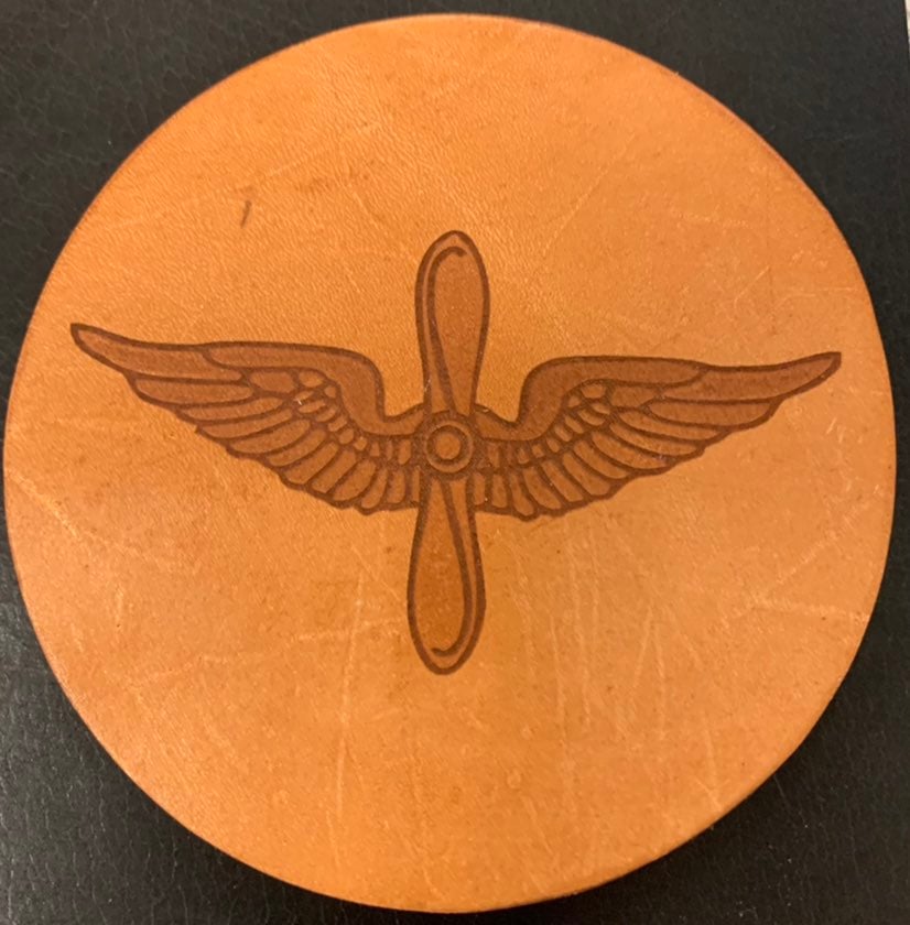 Prop and Wing Leather Coaster
