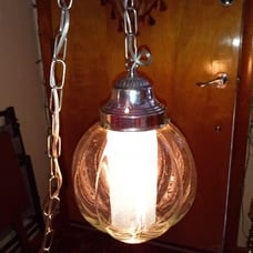 Vintage swag lamp - silver/clear