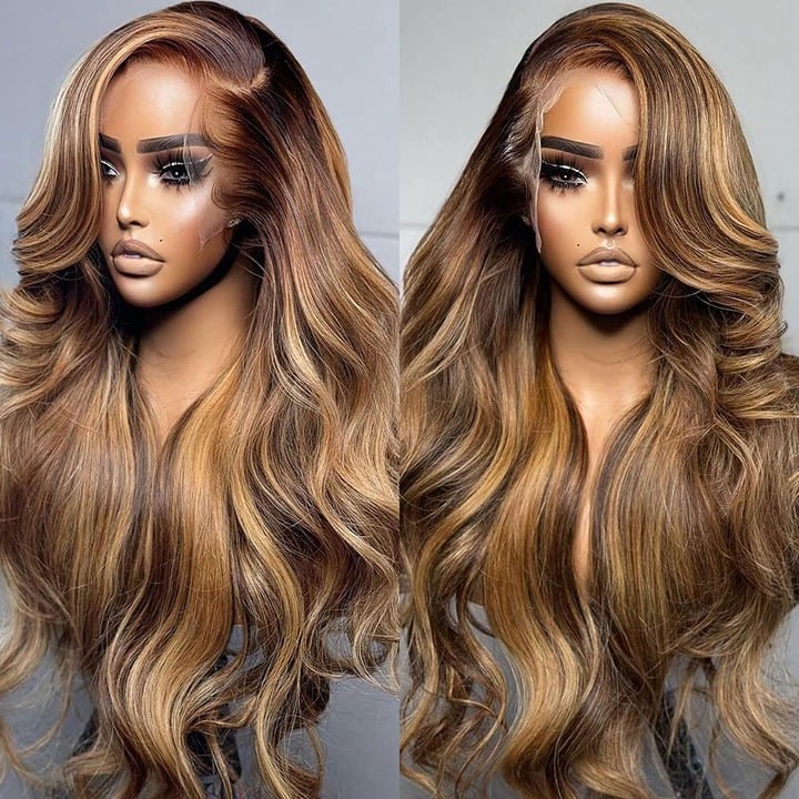 human hair blended lace front wigs