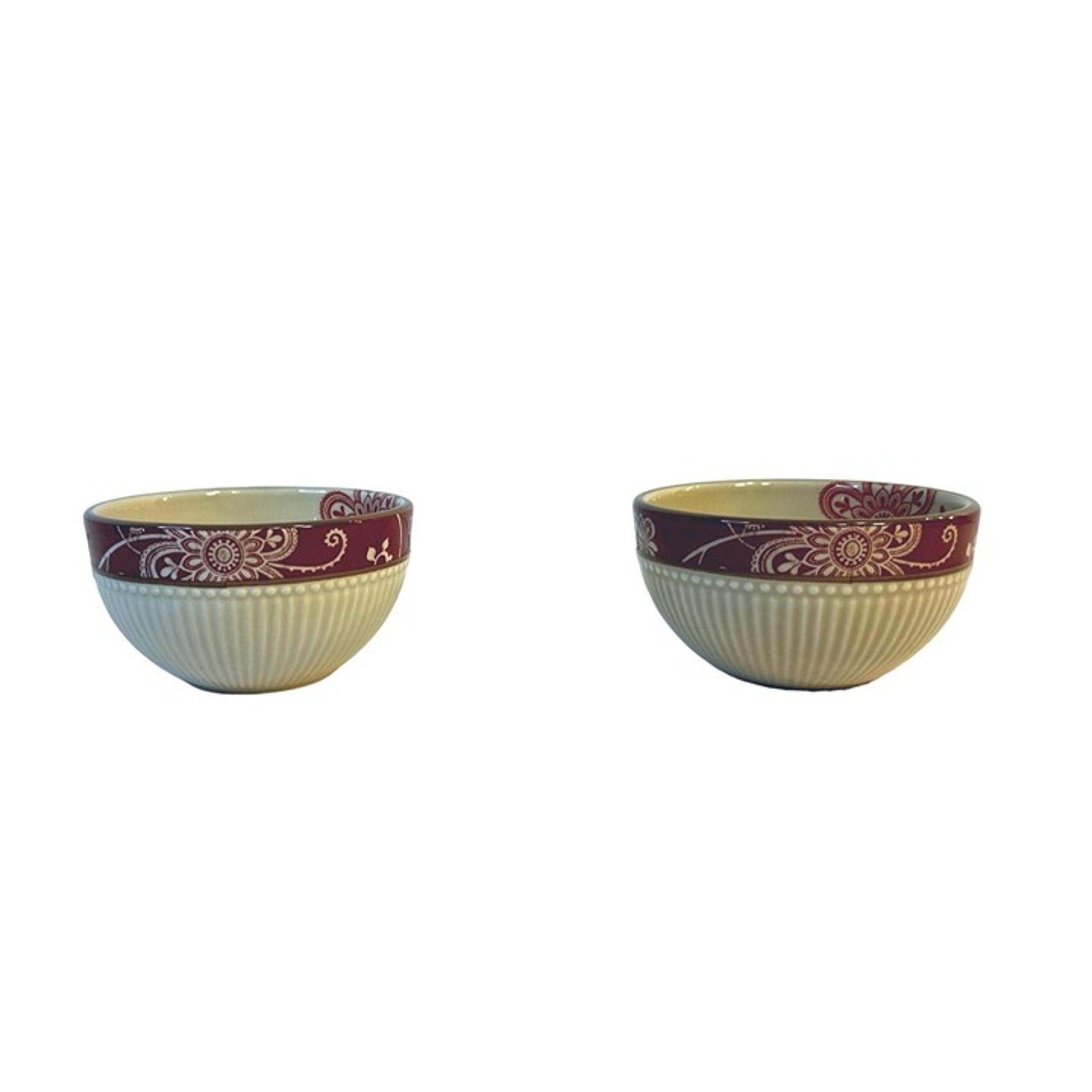 Pier 1 Imports Maribeth Set-2 4 1/8" Ironstone Fruit Dessert Bowls *Retired* VGC
