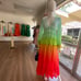 Bohemian rainbow summer spring dress