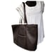 Leather Large Tote Shoulder Bag Chocolate Brown Double Straps Laptop Bag CLASSIC