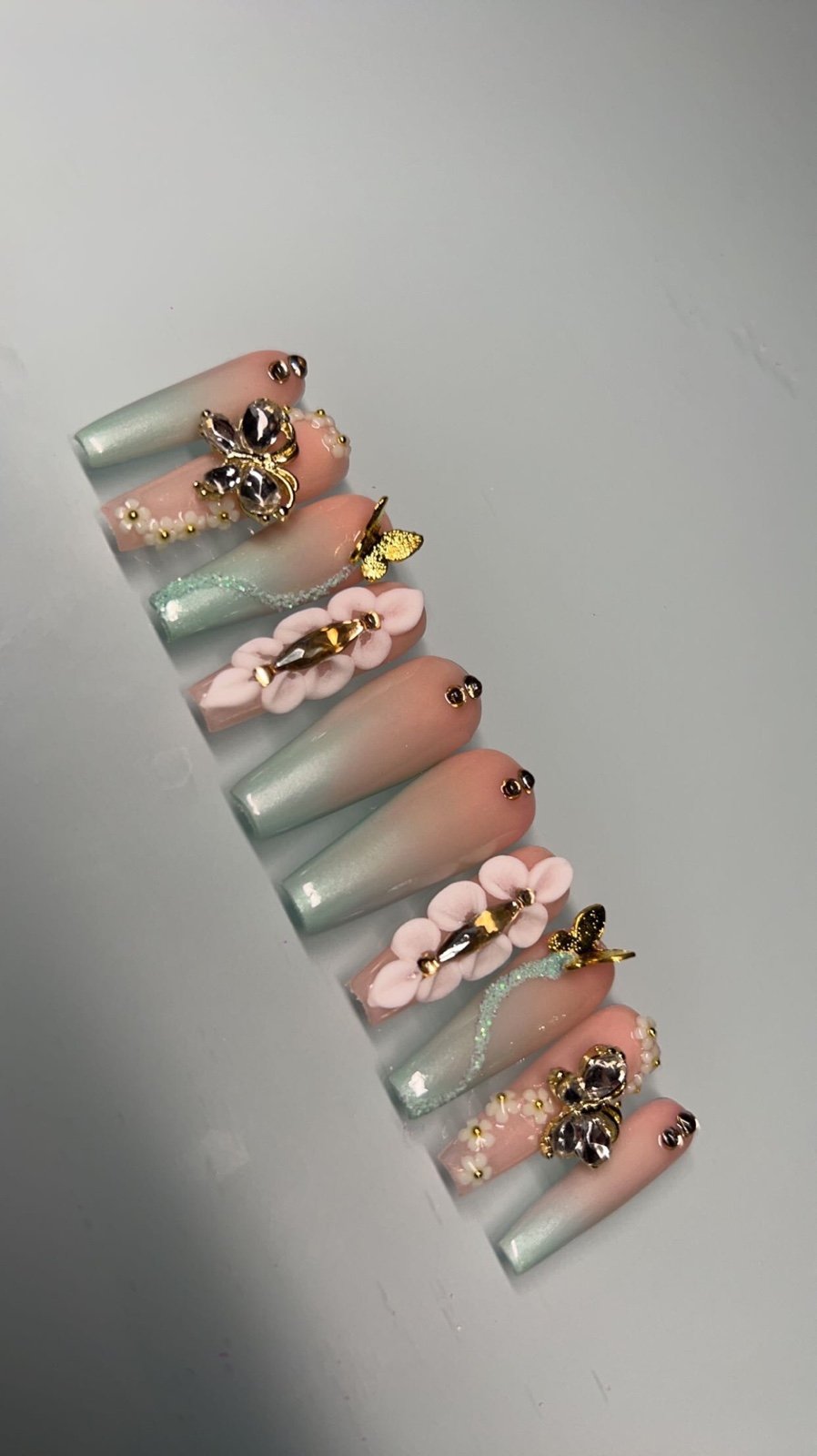 Butterfly Charm Press on Nails