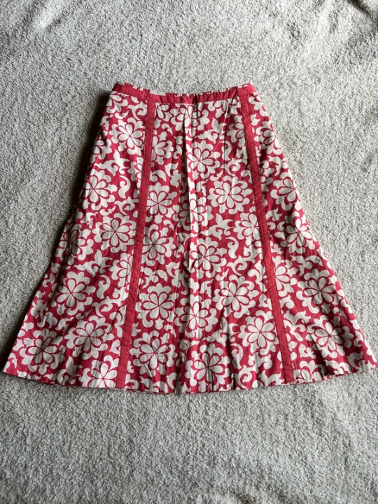 Vintage floral fairy cottage pink midi skirt