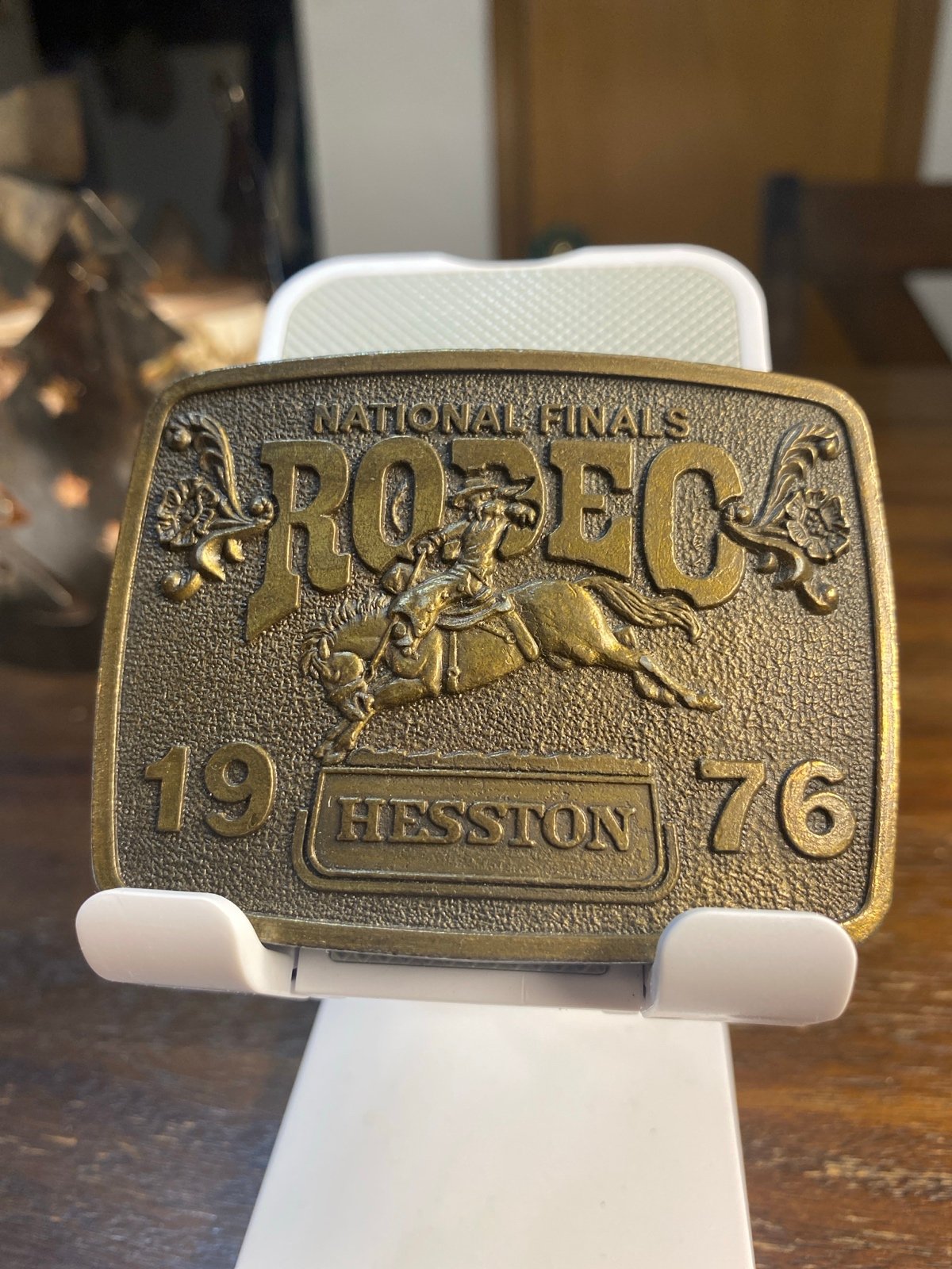 1976 NFR Hesston Rodeo Belt Buckle