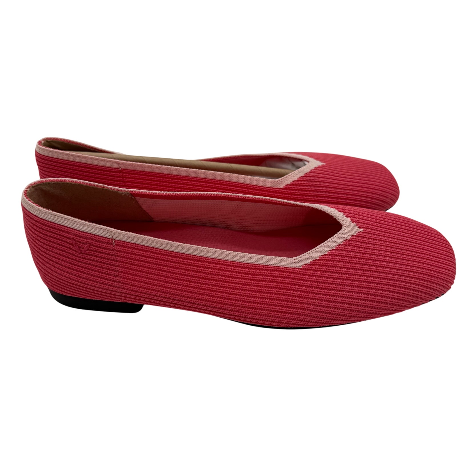 Vivaia Margot Old Money Washable Breathable Square Toe Flats Pretty Pink 39 8