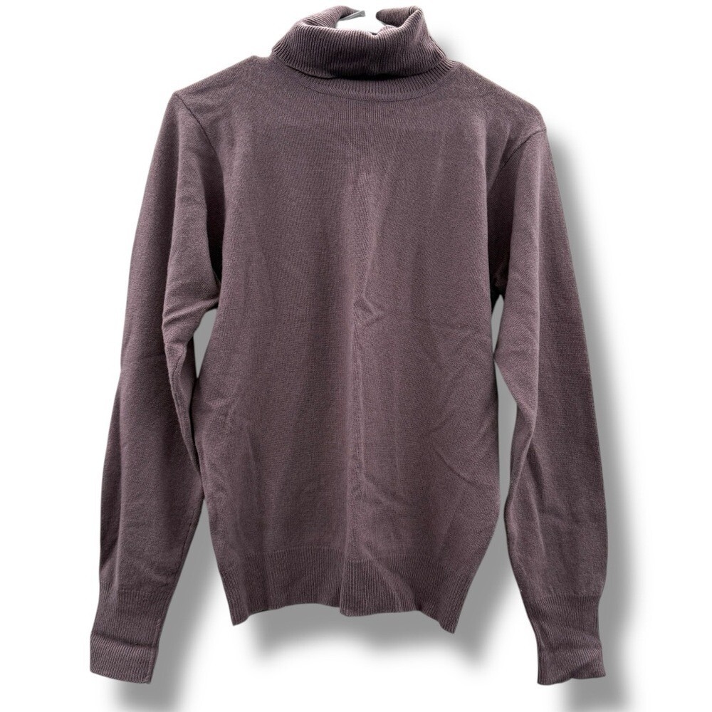 Ralph Lauren Wool Cashmere Blend Ribbed Long Sleeve Turtleneck Sweater Sz M FLAW