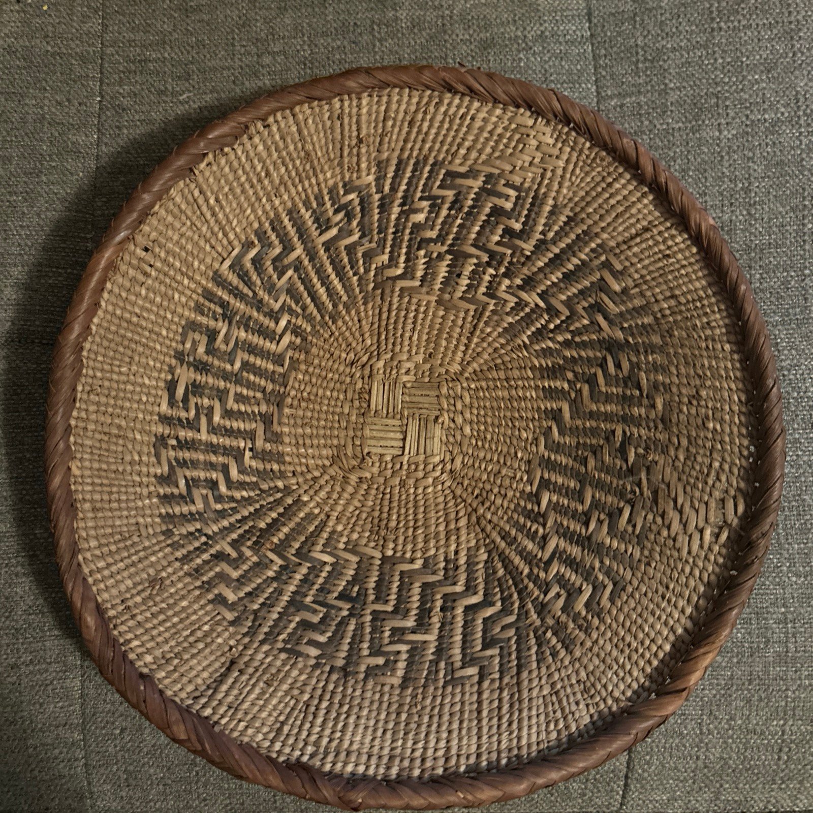 African Tonga Binga woven baskets 10, 12 and 15”. Vintage authentic.