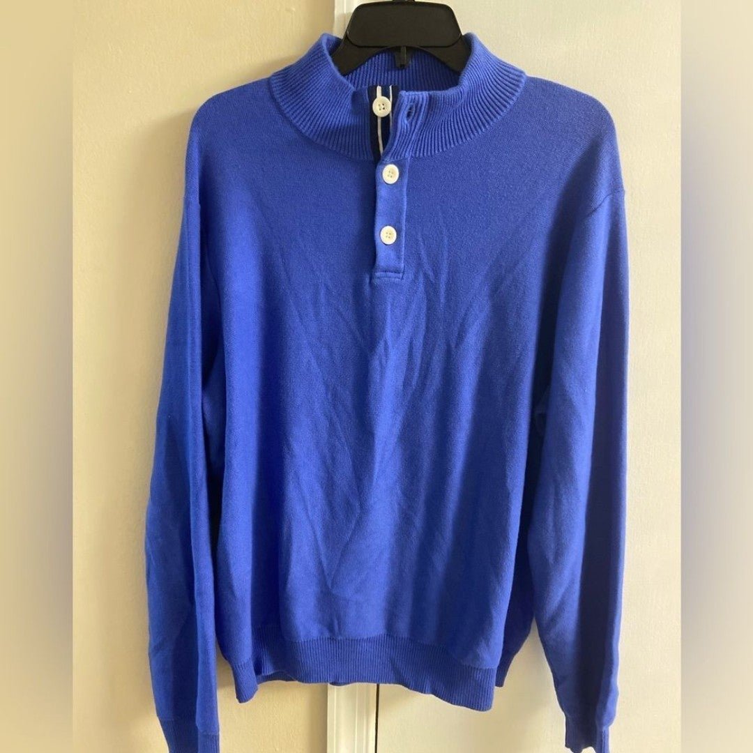 Vineyard vines men’s purple 1/4 button up 100. % cotton sweater.large