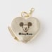 Japan Disney Moussy Mickey Mouse Heart Mini Pouch Keychain Gold