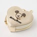 Japan Disney Moussy Mickey Mouse Heart Mini Pouch Keychain Gold