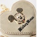 Japan Disney Moussy Mickey Mouse Heart Mini Pouch Keychain Gold