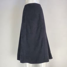 Vintage 90's Notations Black Faux Suede Midi Skirt