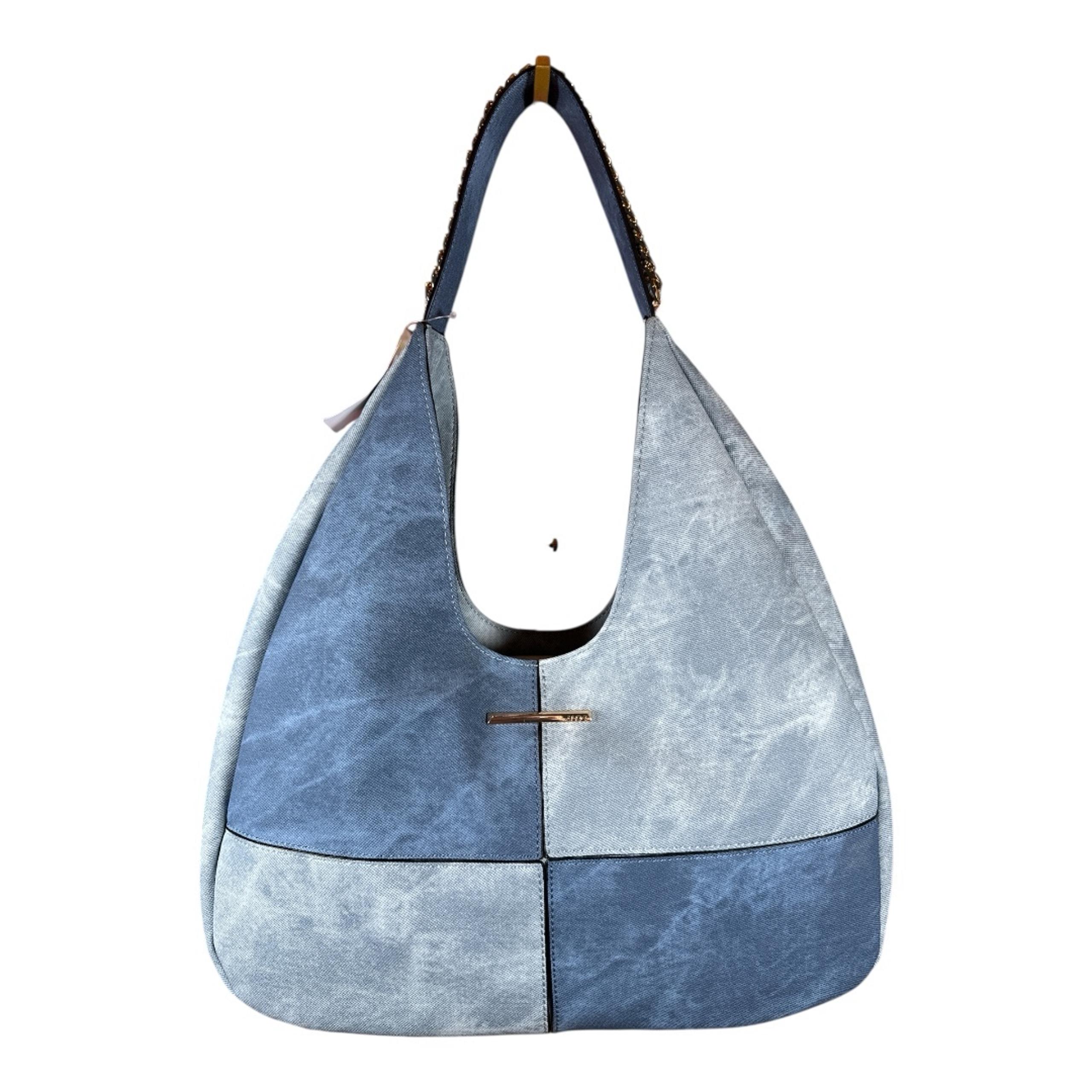 Aldo Blue and White Patchwork Design Hobo Bag NWT