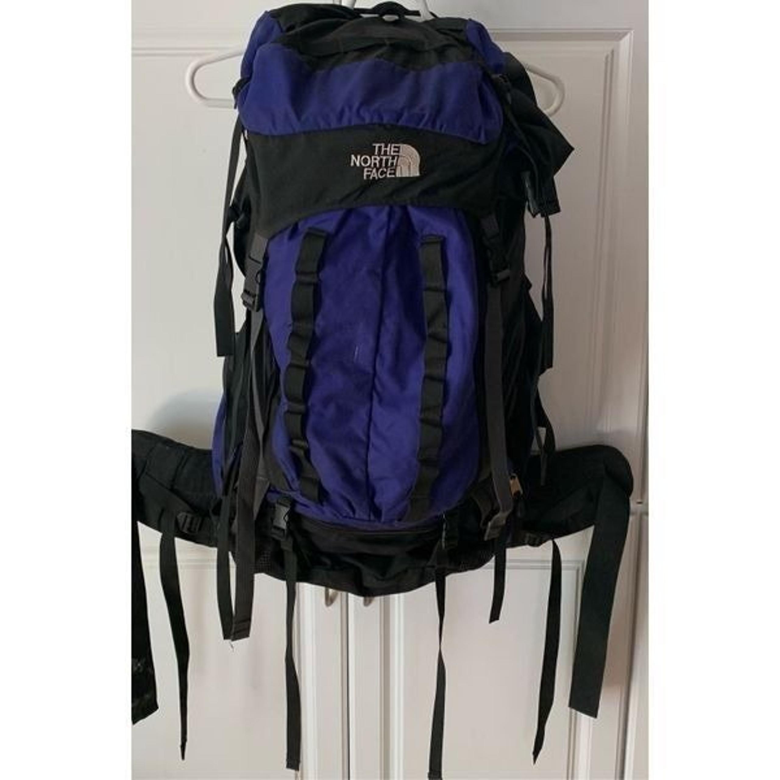 The North Face Renegade Travelling Hiking Backpack Black And Blue