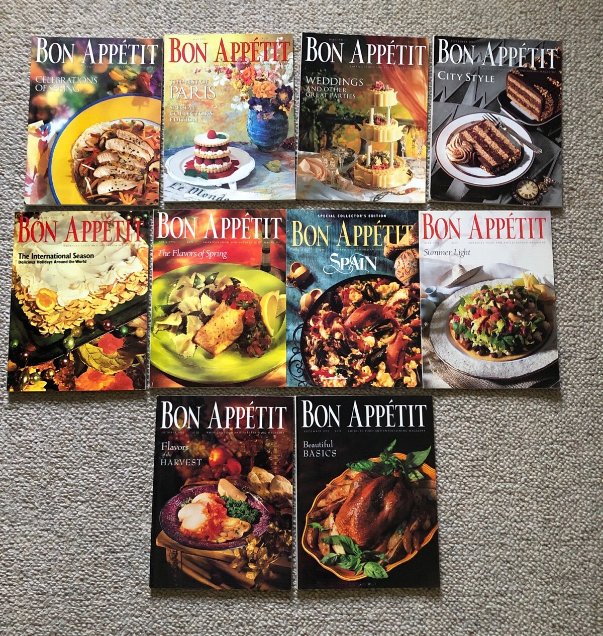 Bon Appetit Vintage Magazines Lot of 10