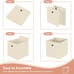 Set of 8-11 Inch Fabric Cube Storage Bin With Handles
