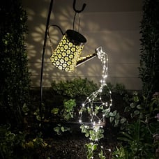 Solar Watering Can with Lights Solar Garden Decor Waterproof