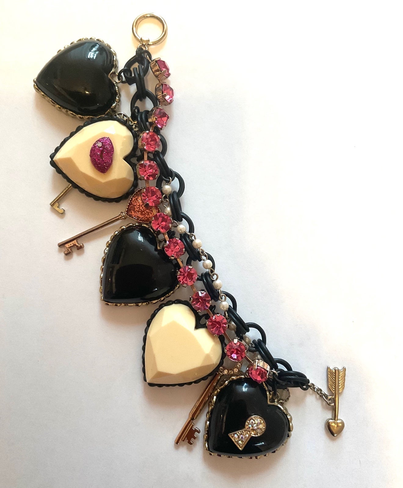 Betsey Johnson Bracelet with Hearts and Keys - New Item