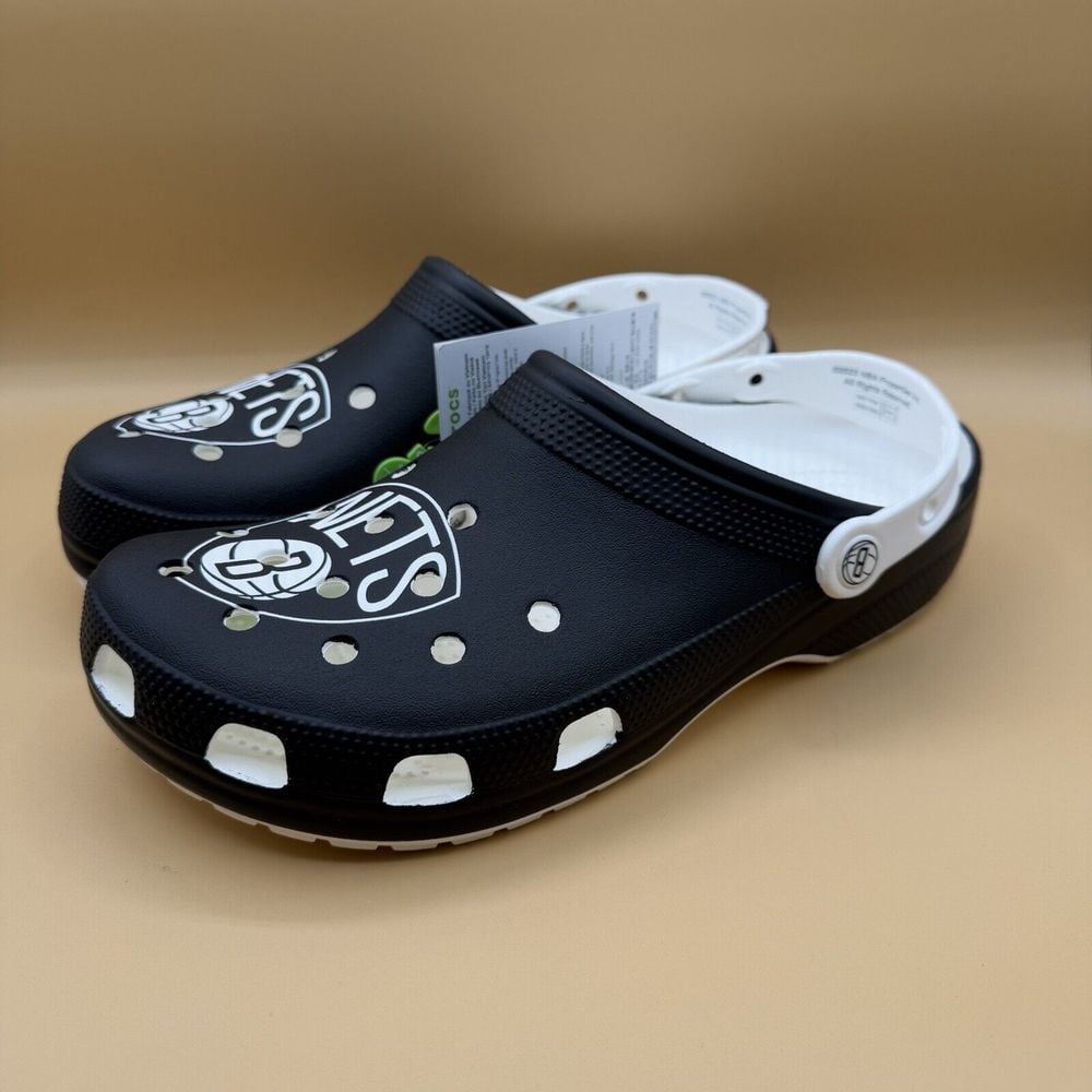 Unisex Crocs NBA Brooklyn Nets Classic Clogs Basketball M 10/W 12 Summer Outdoor