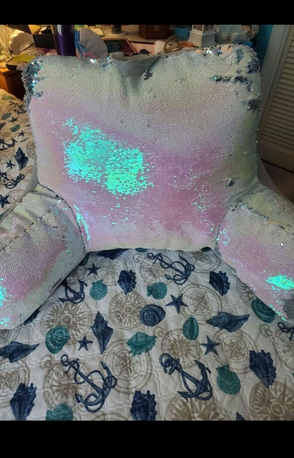 Sequin Backrest Pillow