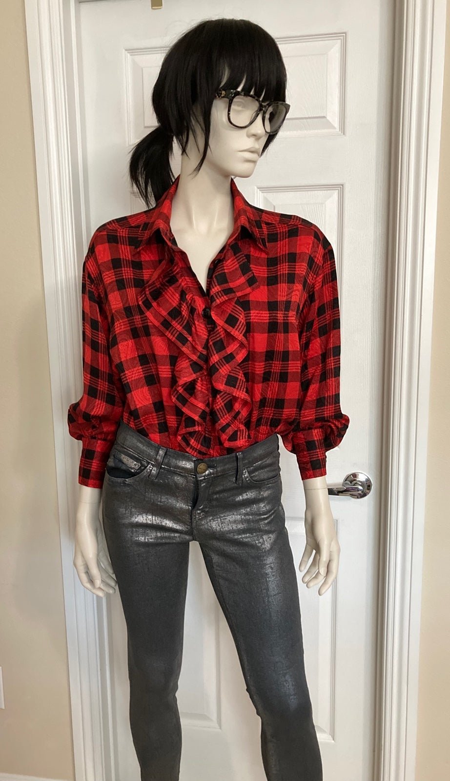 YSL Plaid Blouse