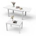 Aluminum Extendable Patio Dining Table (Ivory)