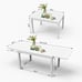 Aluminum Extendable Patio Dining Table (Ivory)