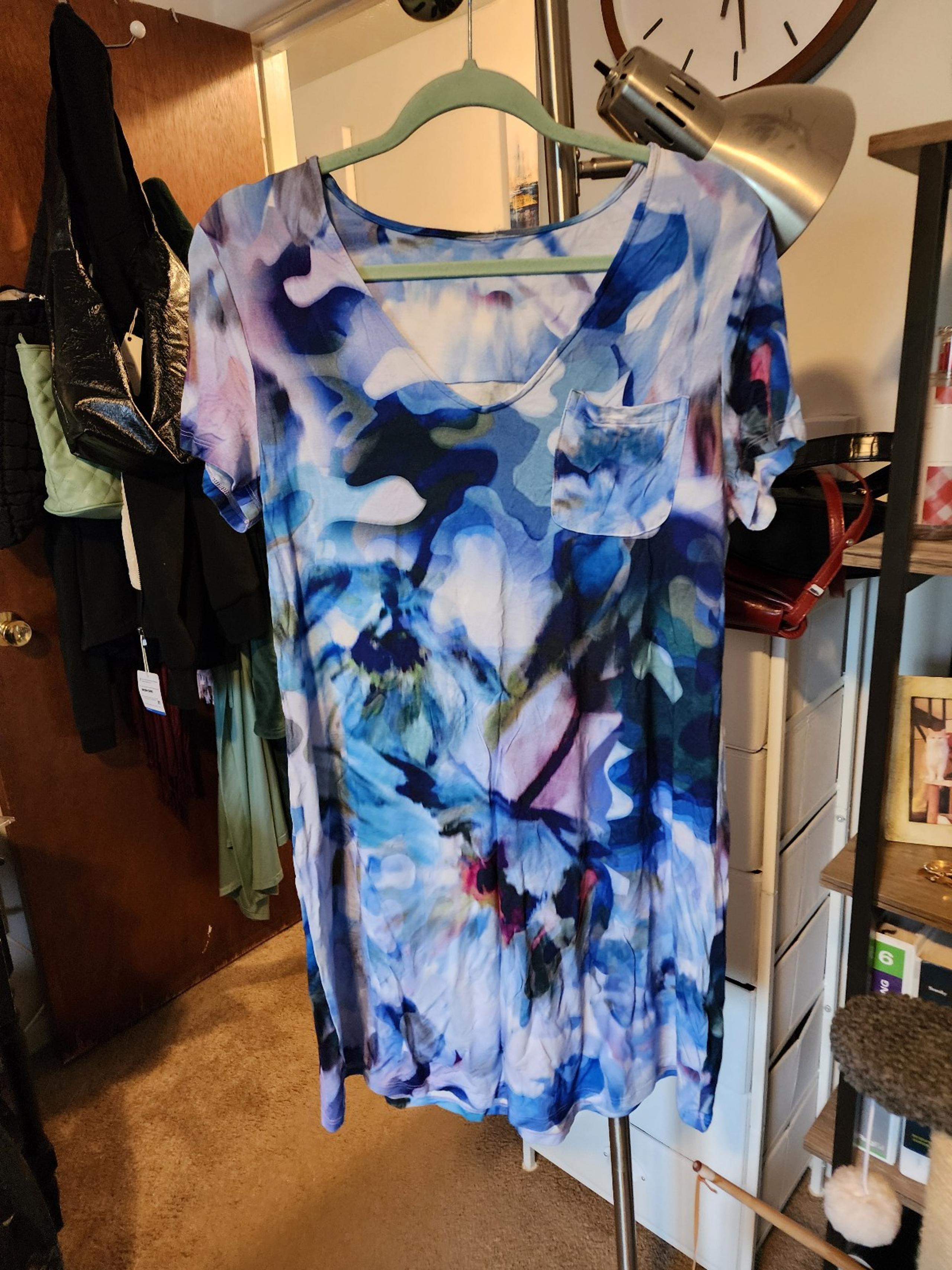 Women's Blue Nightgown Sleep Shirt LARGE