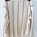 Cambridge Classics Mens Ivory Vintage V-Neck Sweater Size Medium Red Blue Stripe
